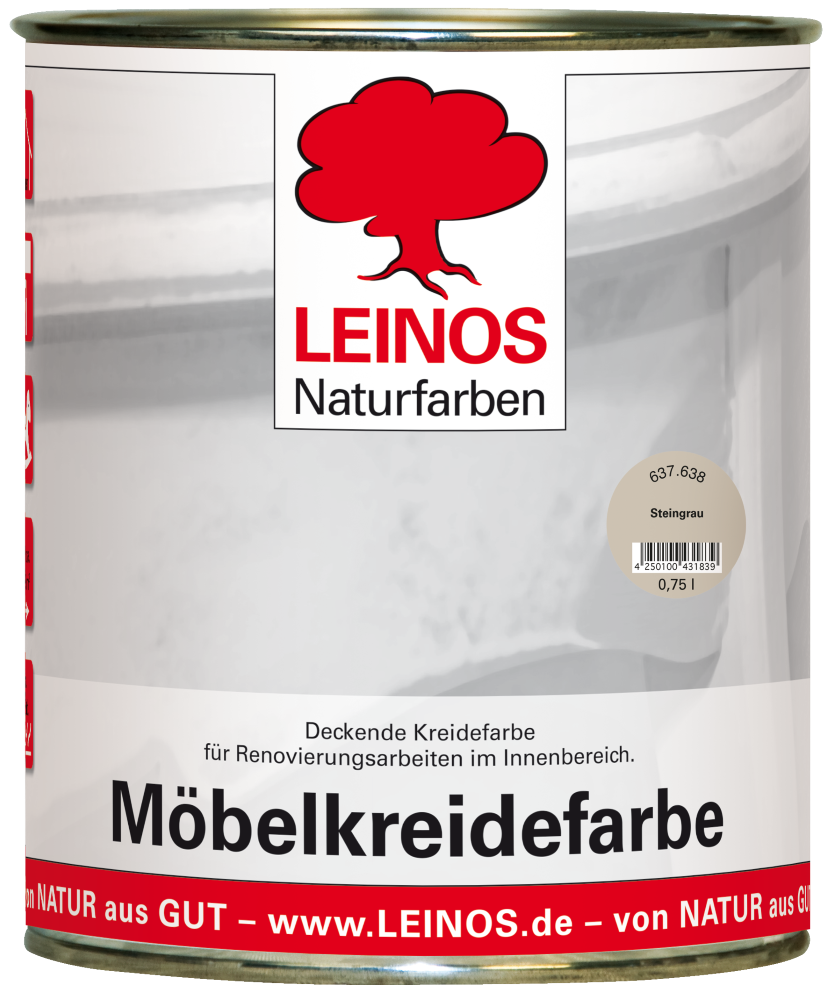 Leinos Möbelkreidefarbe Steingrau