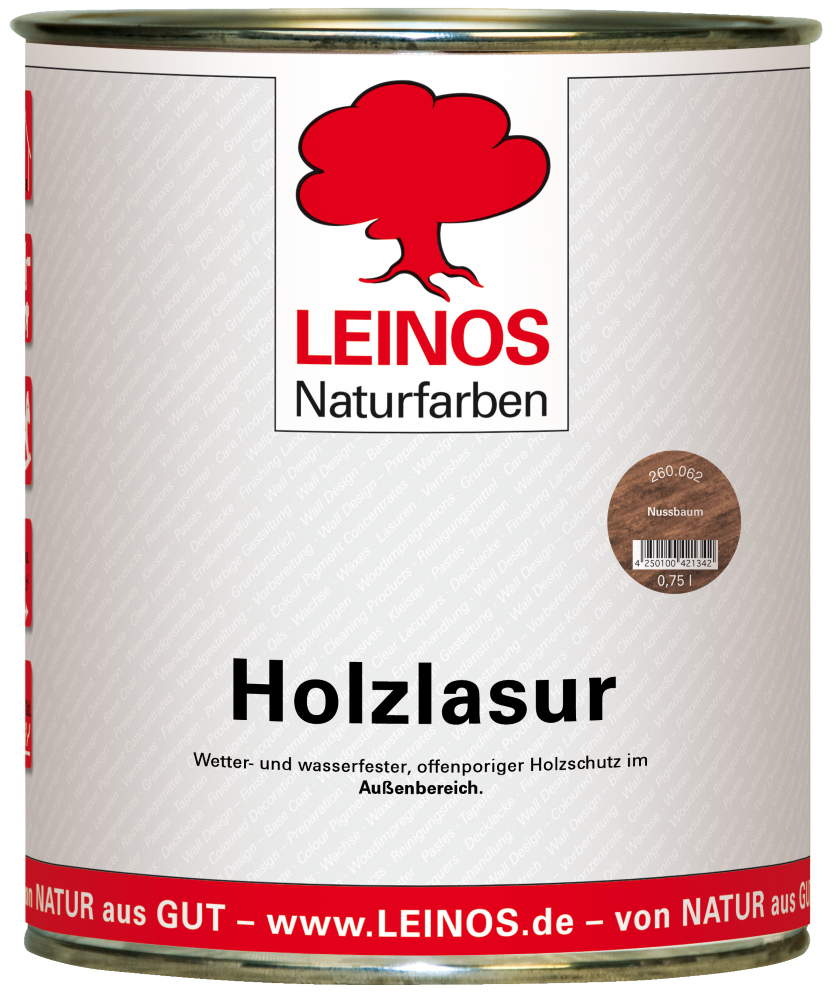 Leinos Holzlasur nussbaum außen