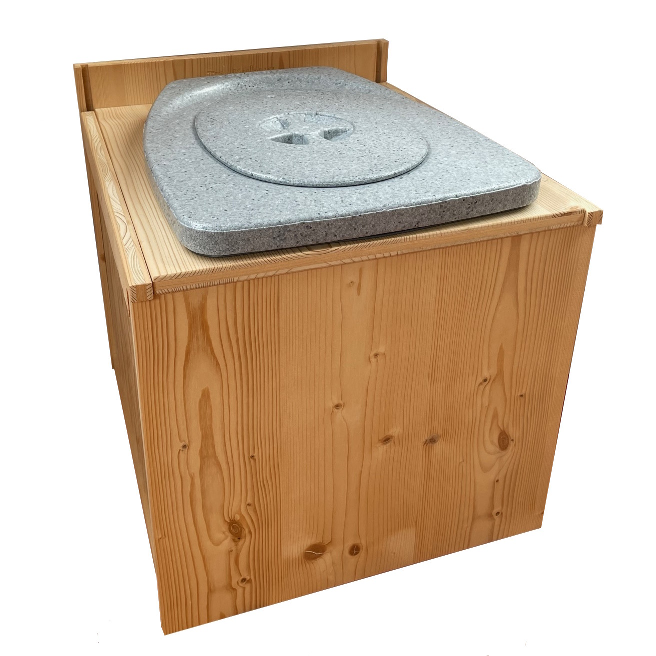 IM-KUBUS -  mit Privy Trenneinsatz grau und ThermositzBausatz Holzgehäuse für Trenntoiletteaus Ficht