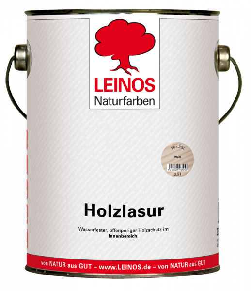 Leinos Holzlasur weiß innen 2,5l