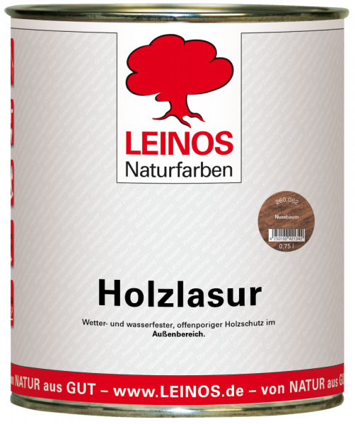 Leinos Holzlasur nussbaum außen 0,75l