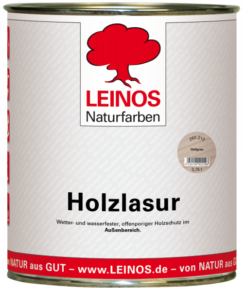 Leinos Holzlasur hellgrau außen 0,75l