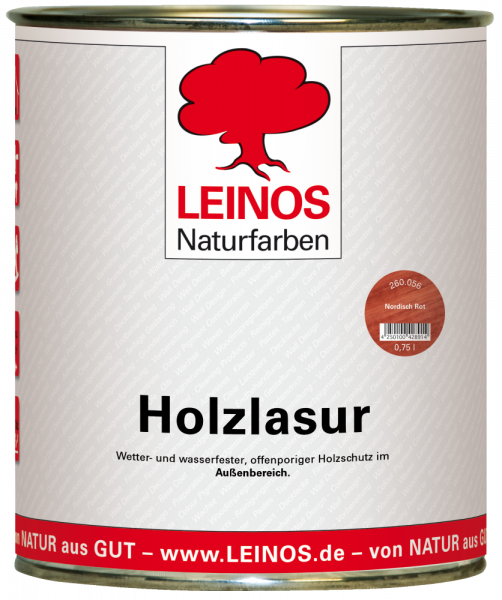 Leinos Holzlasur nordisch rot außen 0,75l