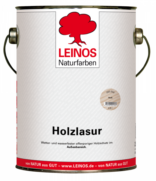 Leinos Holzlasur weiß außen 2,5l