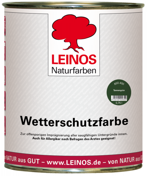 Leinos Wetterschutzfarbe tannengrün, 0,75l, auf Ölbasis