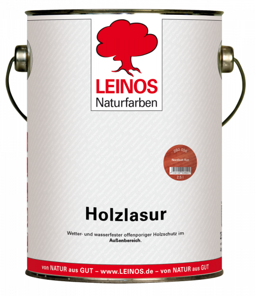 Leinos Holzlasur nordisch rot außen 2,5l