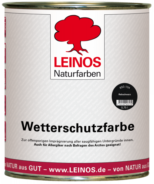 Leinos Wetterschutzfarbe rebschwarz, 0,75l, auf Ölbasis
