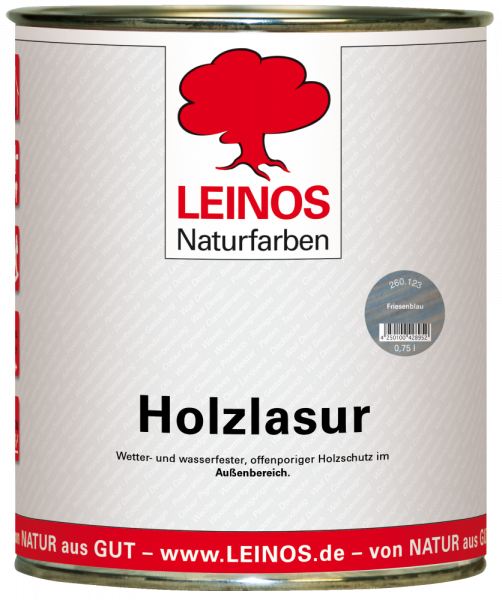 Leinos Holzlasur friesenblau außen 0,75l