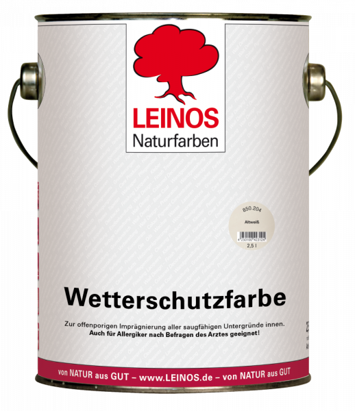 Leinos Wetterschutzfarbe altweiß, 2,5l, auf Ölbasis