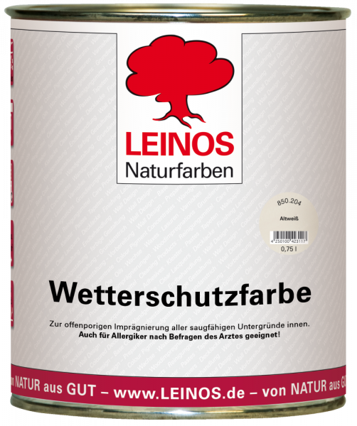 Leinos Wetterschutzfarbe altweiß, 0,75l, auf Ölbasis